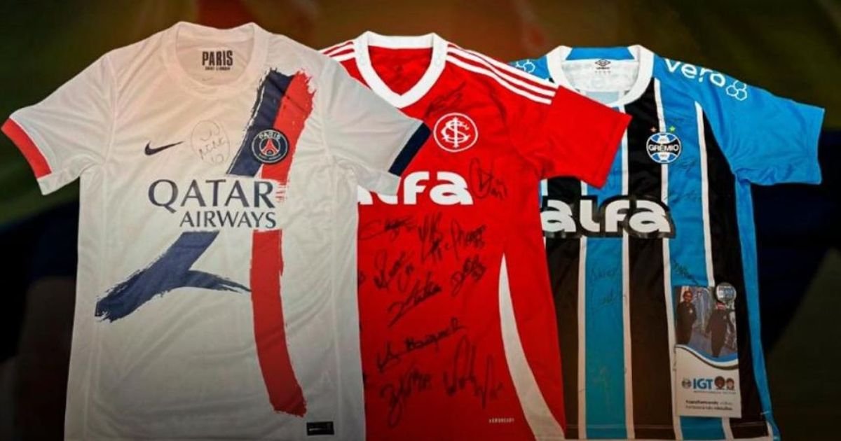 Camisas de PSG, Flamengo, Athletico e outros clubes vão a leilão em corrente por hospital